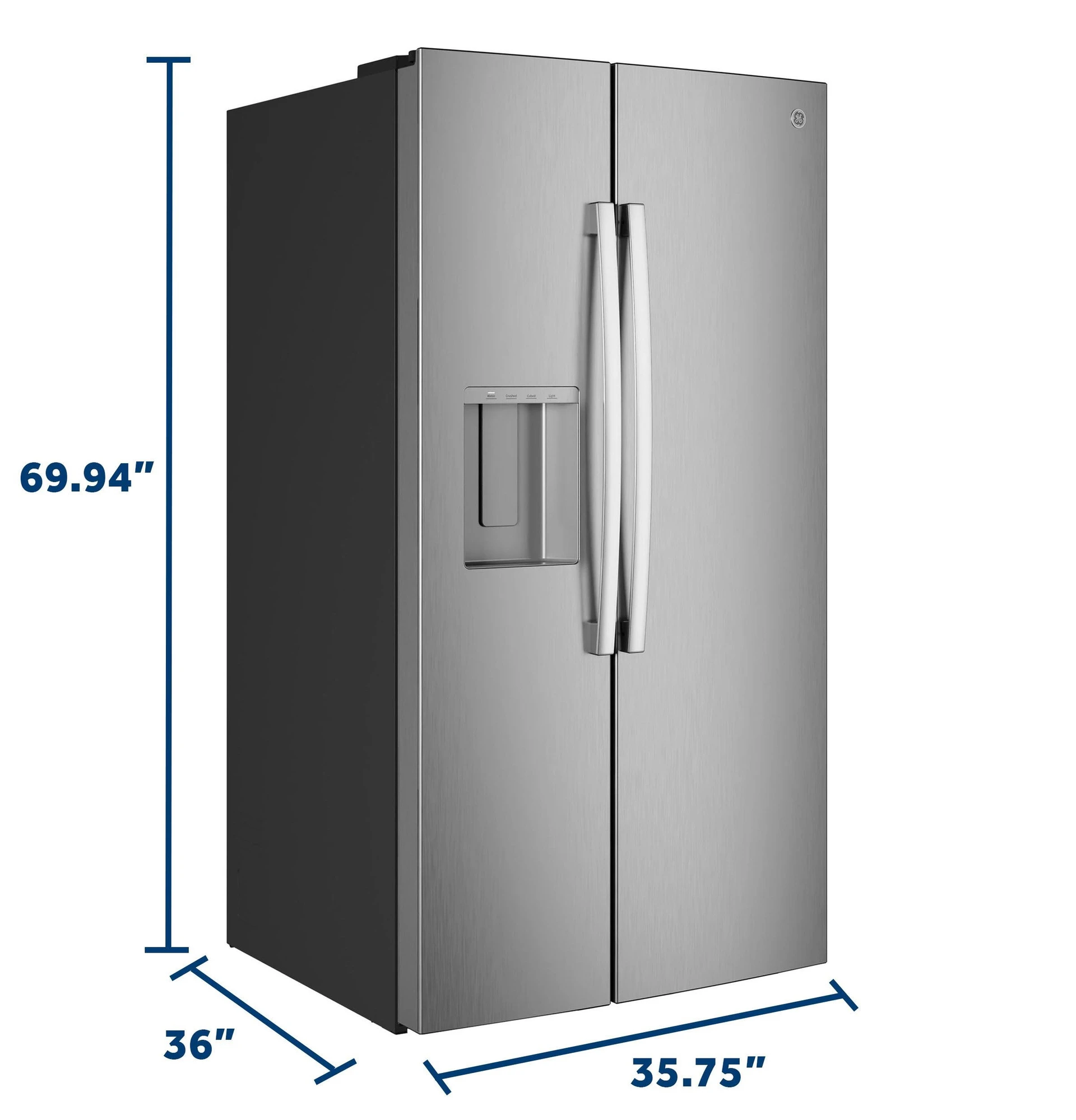 GE® 27.7 Cu. Ft. Side-By-Side Refrigerator with LED Light Walls and Extra Tall Dispenser view 35