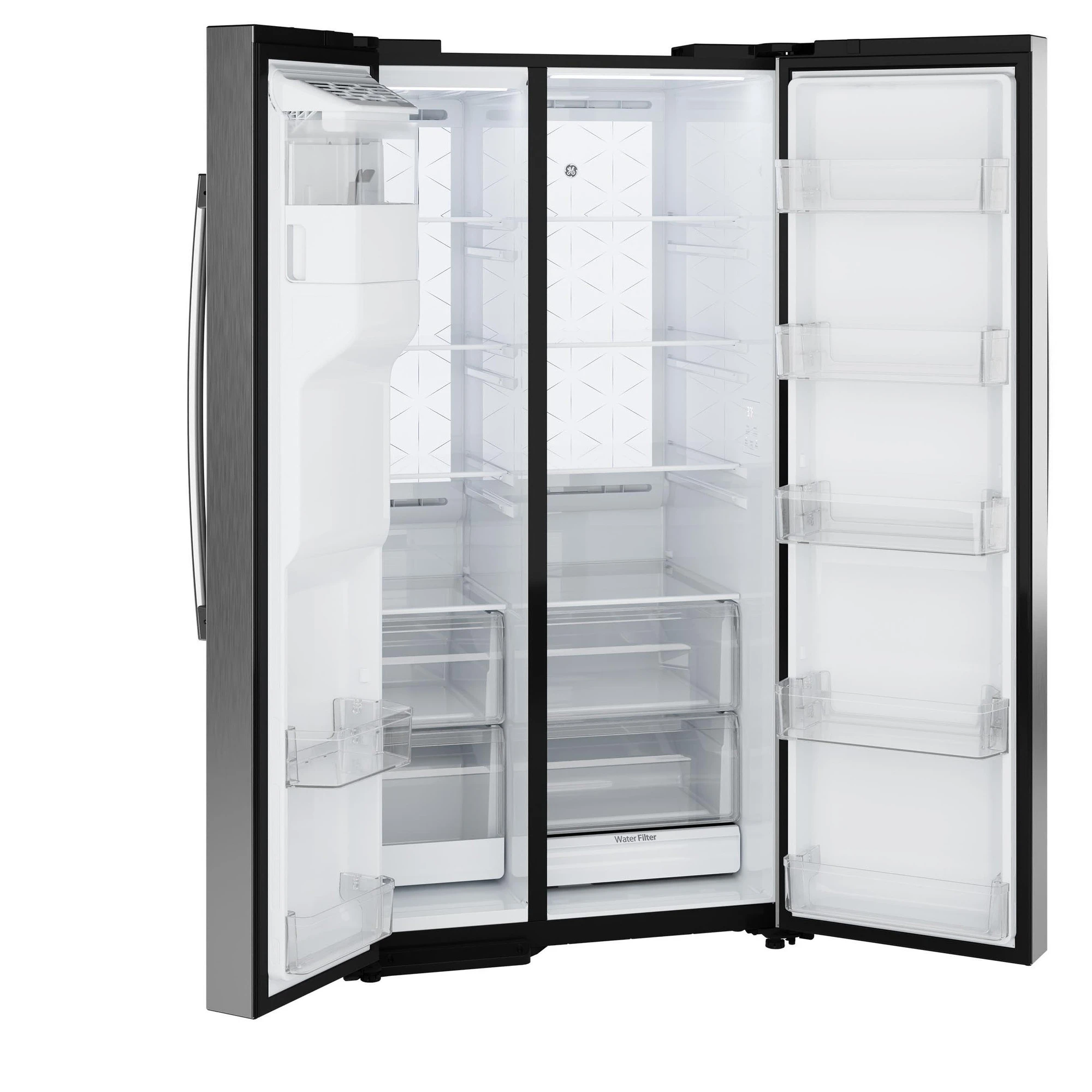 GE® 27.7 Cu. Ft. Side-By-Side Refrigerator with LED Light Walls and Extra Tall Dispenser view 60