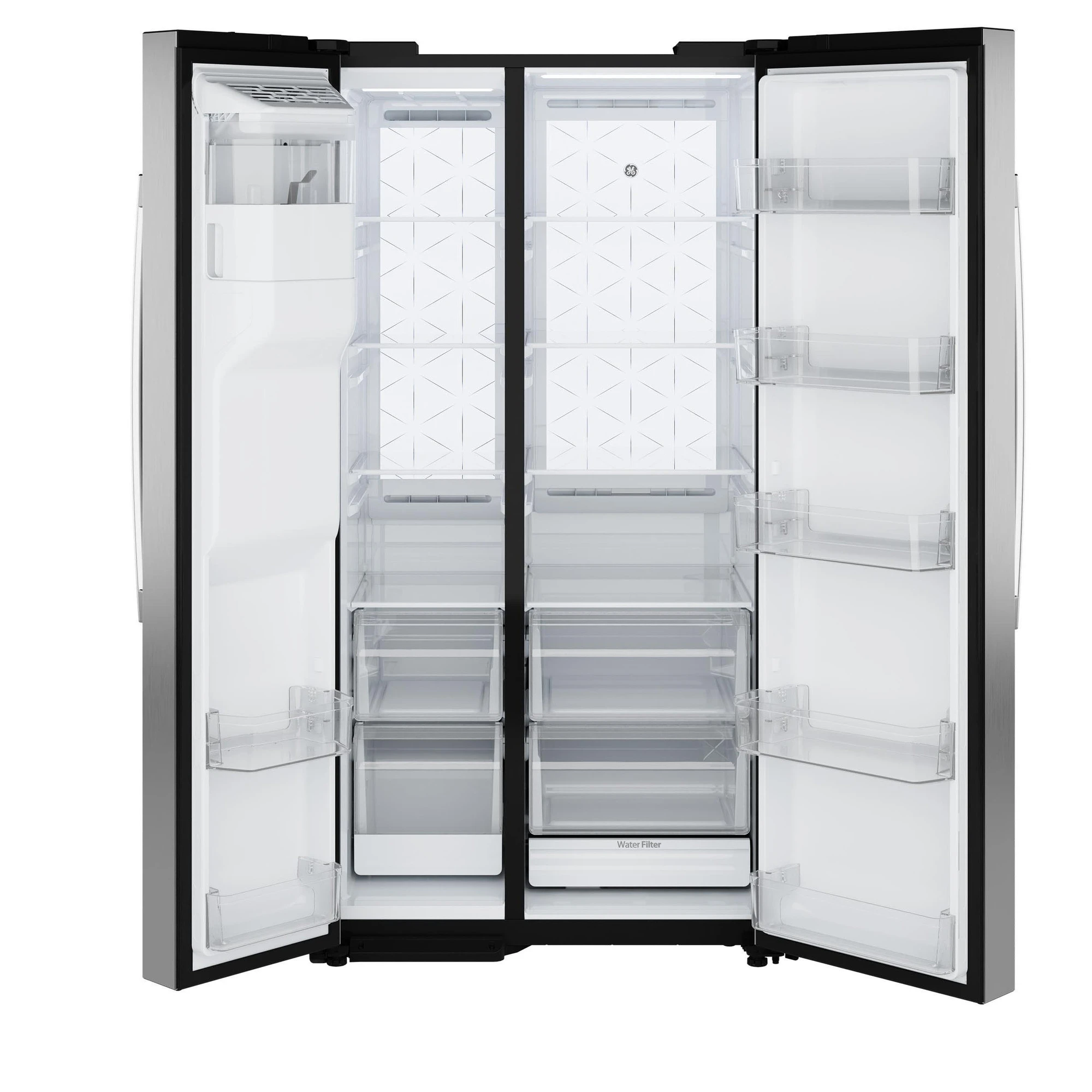 GE® 27.7 Cu. Ft. Side-By-Side Refrigerator with LED Light Walls and Extra Tall Dispenser view 83
