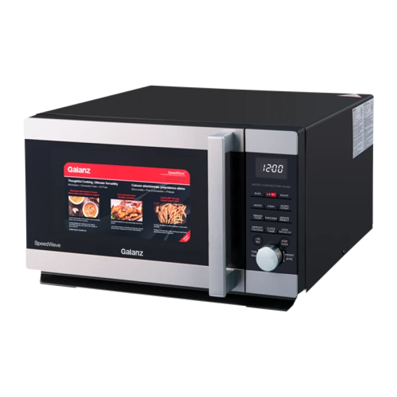 Galanz 1.2 Cu Ft SpeedWave™, 3-in-1 Air Fryer, Convection Oven and Microwave with Combi Speed Cooking Feature, Sensor Cook, Inverter, TotalFry 360™ Technology True Convection GSWWA12S1SA10