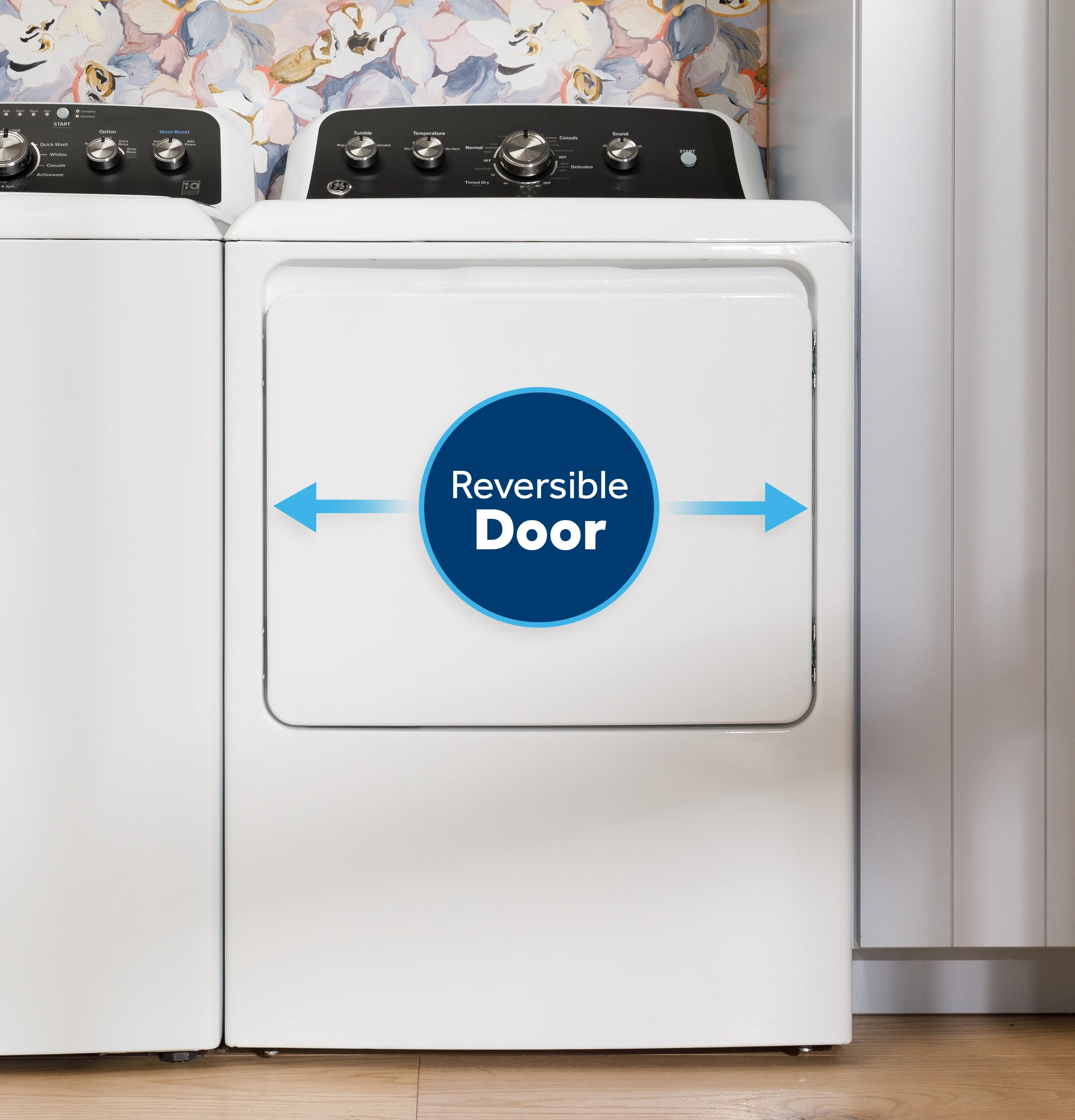 Reversible Dryer Door