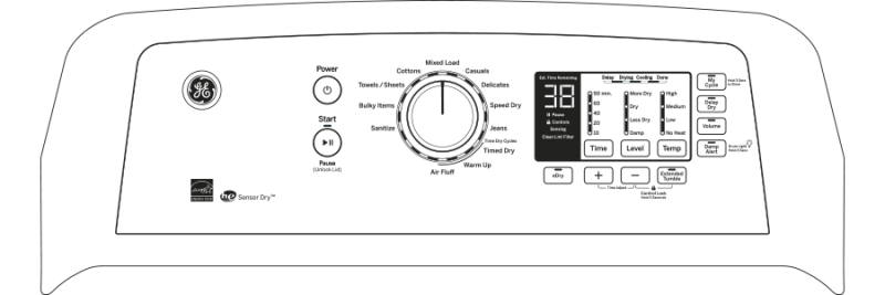 7.4 cu. ft. Capacity aluminized alloy drum Electric Dryer with Sensor Dry GTD65EBSJWS