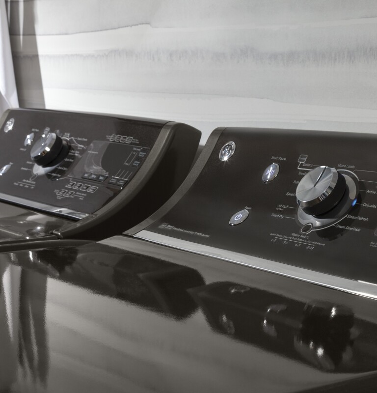 7.8 cu. ft. capacity electric dryer with stainless steel drum and steam GTD86ESPJMC