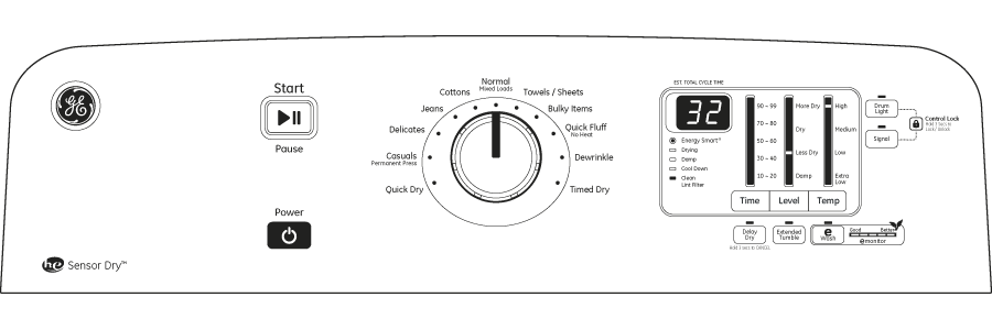 Long Vent 7.8 cu. ft. capacity gas dryer GTDL740GDWW, product image 6 of 6