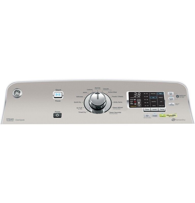 7.8 cu. ft. capacity electric dryer with stainless steel drum and steam GTDS820EDWS
