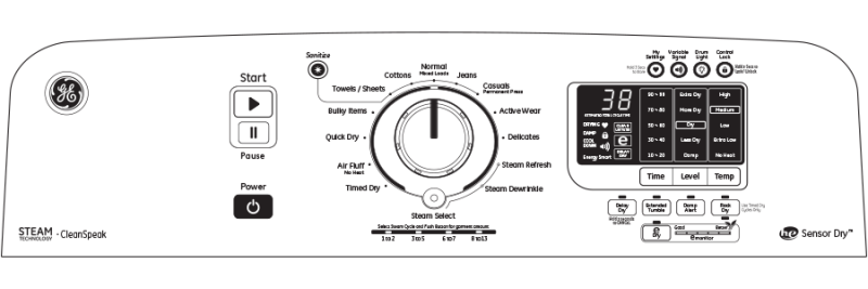 7.8 cu. ft. capacity electric dryer with stainless steel drum and steam GTDS850EDWS, product image 22 of 22