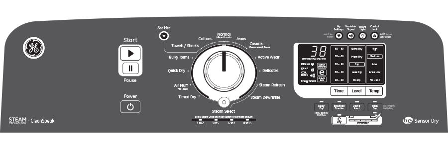 7.8 cu. ft. capacity gas dryer with stainless steel drum and steam GTDS855GDMC