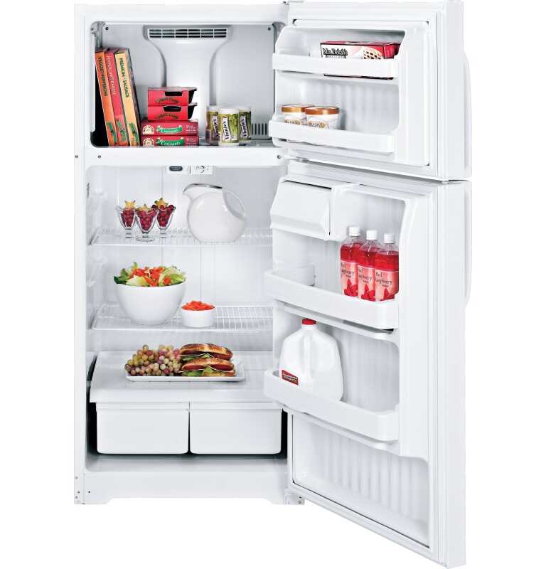 GE 15.5 Cu. Ft. Top-Freezer Refrigerator White GTH16BBXLWW Picture 1