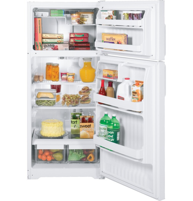 GE 15.5 Cu. Ft. Top-Freezer Refrigerator White GTH16DBERWW Picture 1