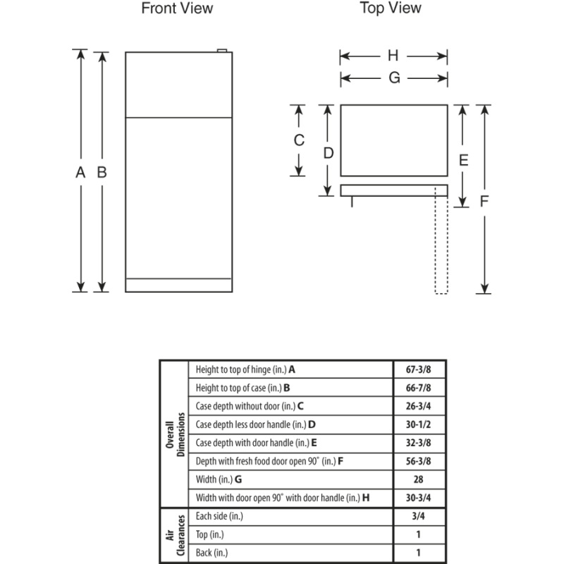 18.1 Cu. Ft. Top-Freezer Refrigerator GTH18HBCWW, product image 4 of 4