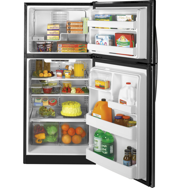 IS小18◯● reeingページ●◯ GE 17.5 cu. ft. Top Freezer Refrigerator in Black