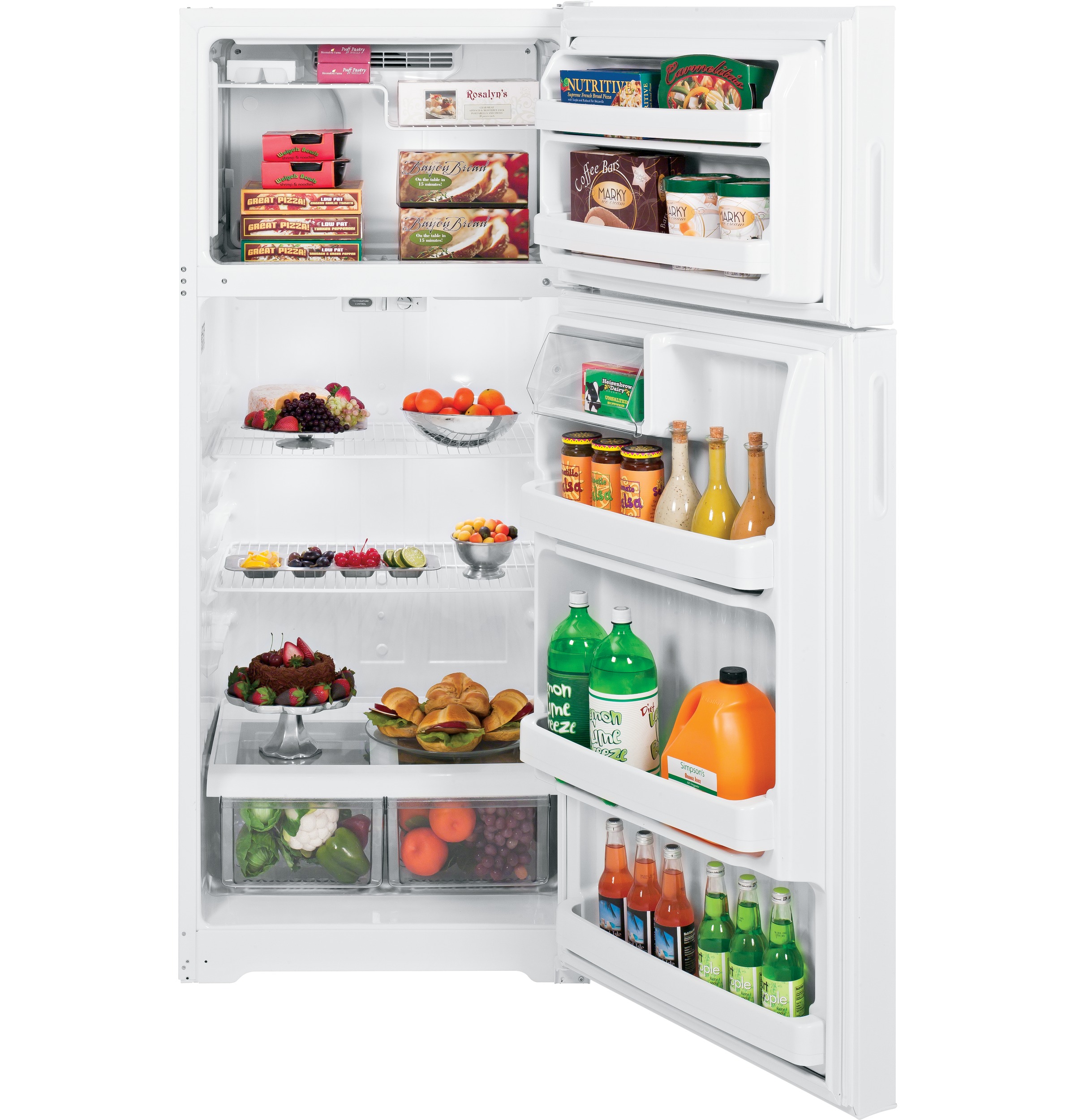18.1 Cu. Ft. Top-Freezer Refrigerator GTN18CBEWW, product image 2 of 7