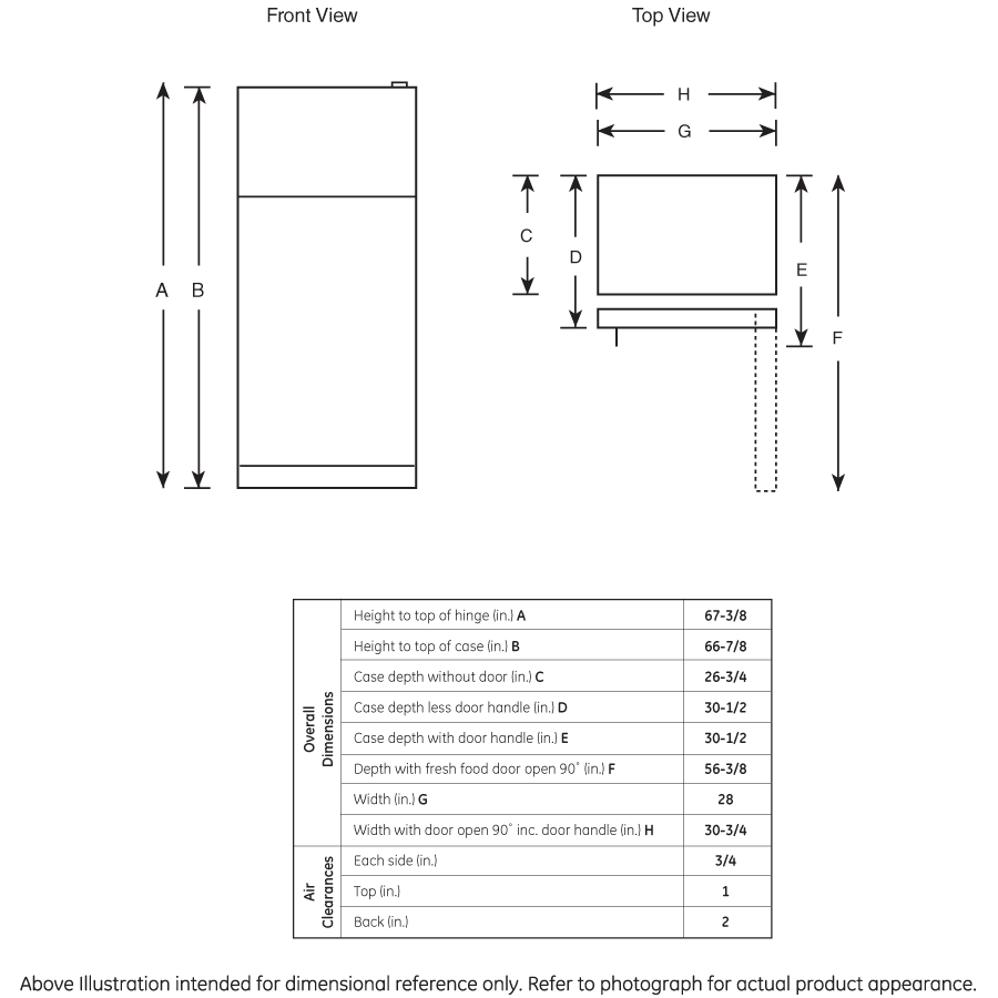 18.1 Cu. Ft. Top-Freezer Refrigerator GTN18CBEWW, product image 7 of 7