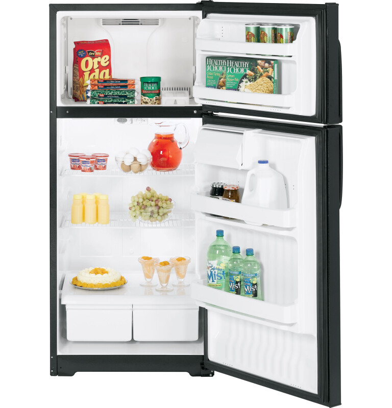 GE 15.7 Cu. Ft. Top-Freezer Refrigerator Black GTS16BBSLBB Picture 1