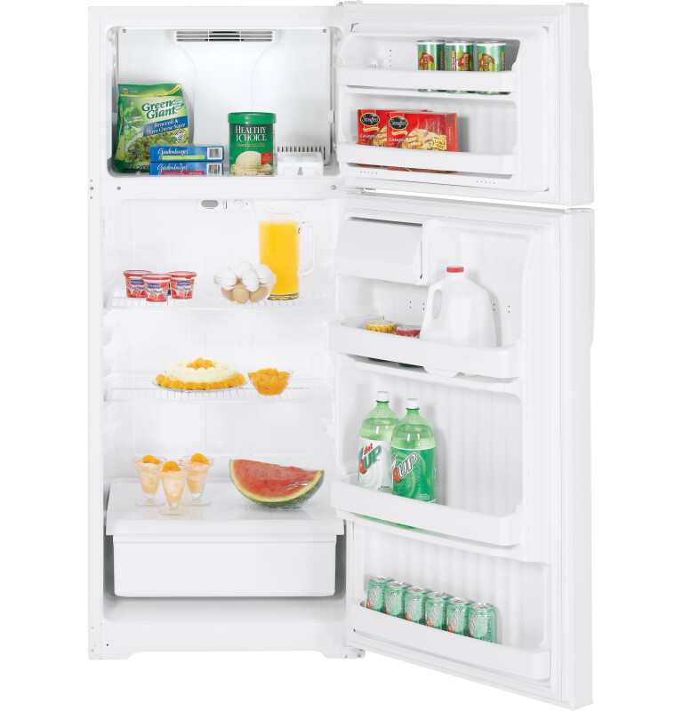 GE 18.1 Cu. Ft. Top-Freezer Refrigerator White GTS18ABBRWW Picture 1
