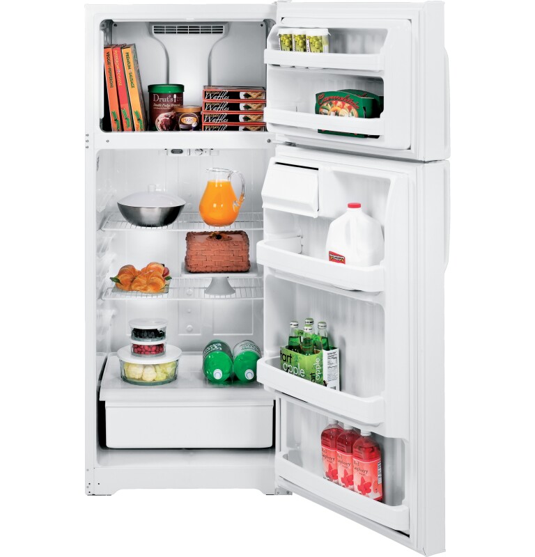 GE 18.1 Cu. Ft. Top-Freezer Refrigerator White GTS18ABDWW Picture 1