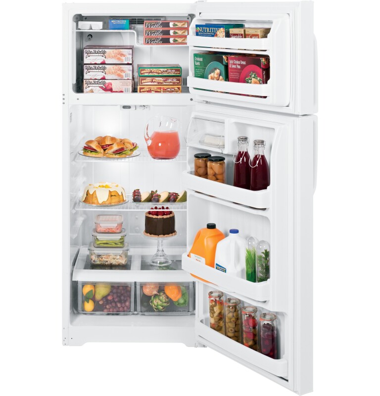 18.1 Cu. Ft. Top-Freezer Refrigerator GTS18CBEWW, product image 2 of 7