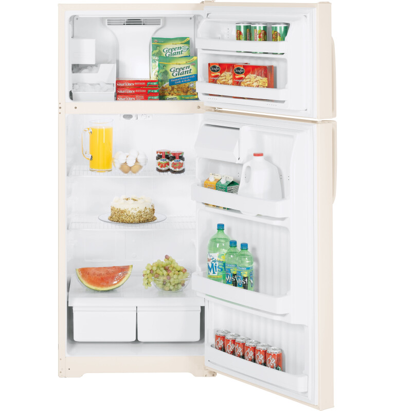 GE 18.2 Cu. Ft. Top-Freezer Refrigerator Bisque GTS18CCSRCC Picture 1