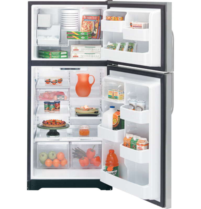 GE 17.9 Cu. Ft. Stainless Top-Freezer Refrigerator with Internal Dispenser Stainless Steel GTS18SHSSS Picture 1
