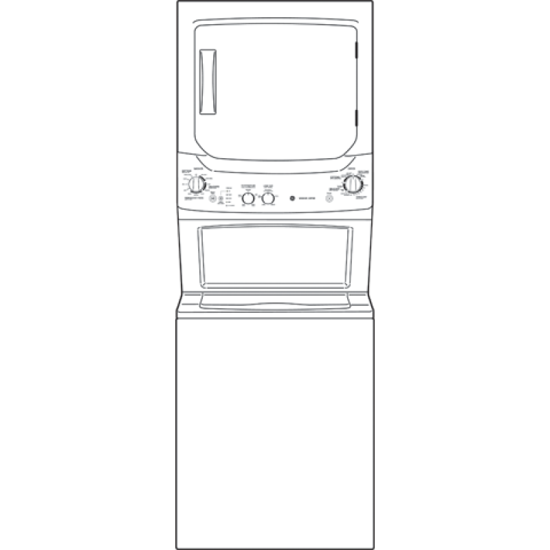 Unitized Spacemaker 3.2 DOE cu. ft. Washer and 5.9 cu. ft. Gas Dryer GTUP270GMWW