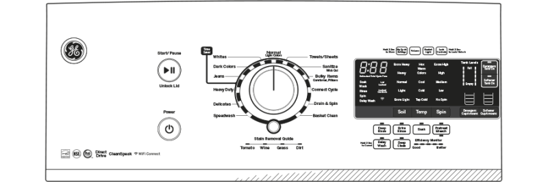 5.1 DOE cu. ft. capacity washer with SmartDispense Technology GTW860SSJWS