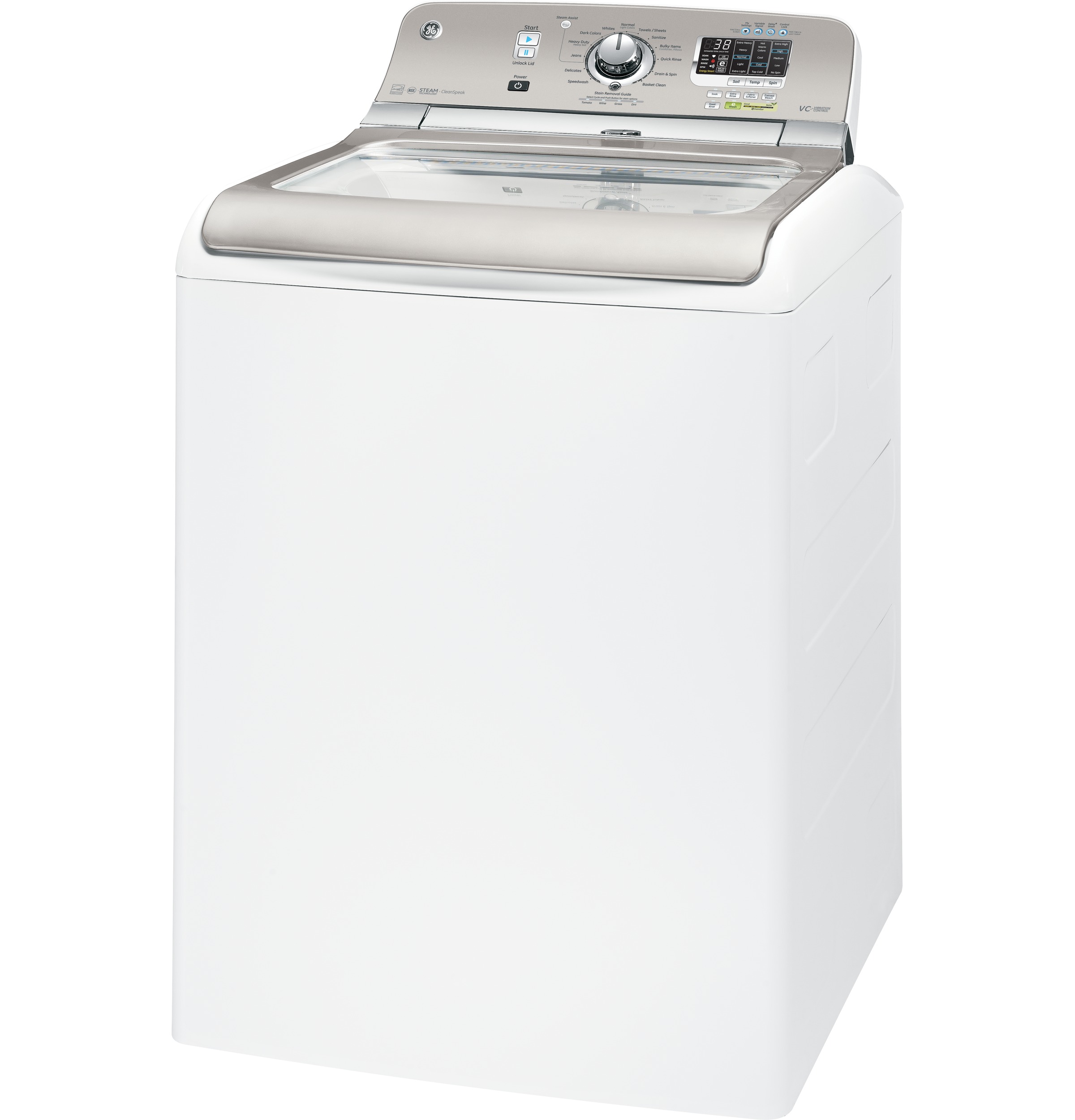 5.0 DOE cu. ft. capacity washer with stainless steel basket and steam GTWS8350HWS, product image 3 of 7