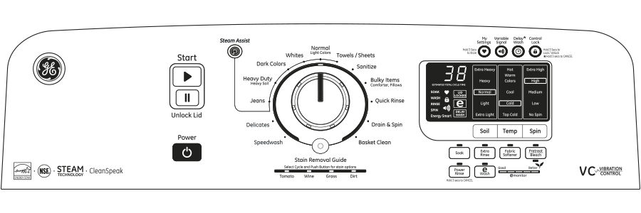 5.0 DOE cu. ft. capacity washer with stainless steel basket and steam GTWS8350HWS, product image 7 of 7