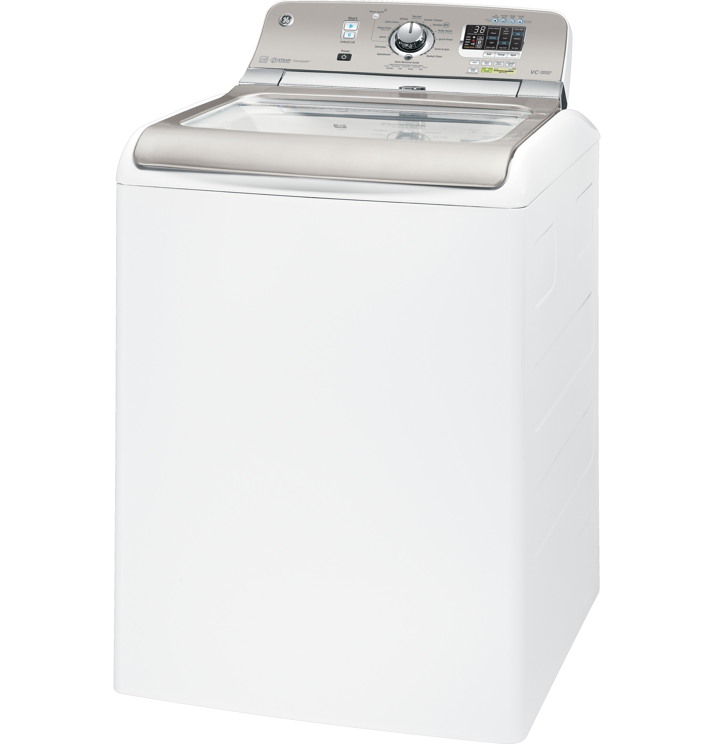 4.8 DOE cu. ft. capacity washer with stainless steel basket and steam GTWS8450DWS, product image 3 of 6