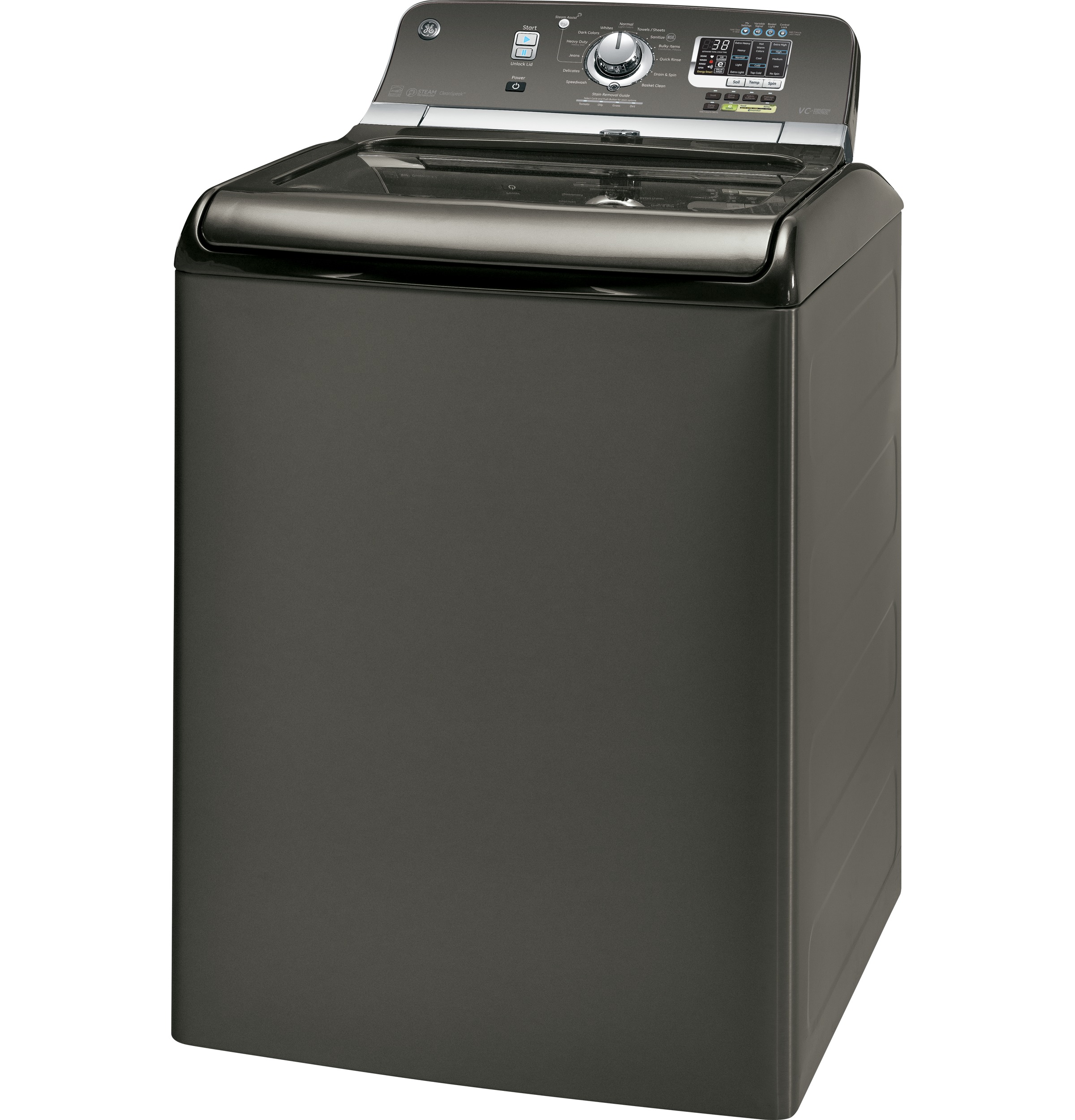 4.8 DOE cu. ft. capacity washer with stainless steel basket and steam GTWS8455DMC, product image 2 of 8