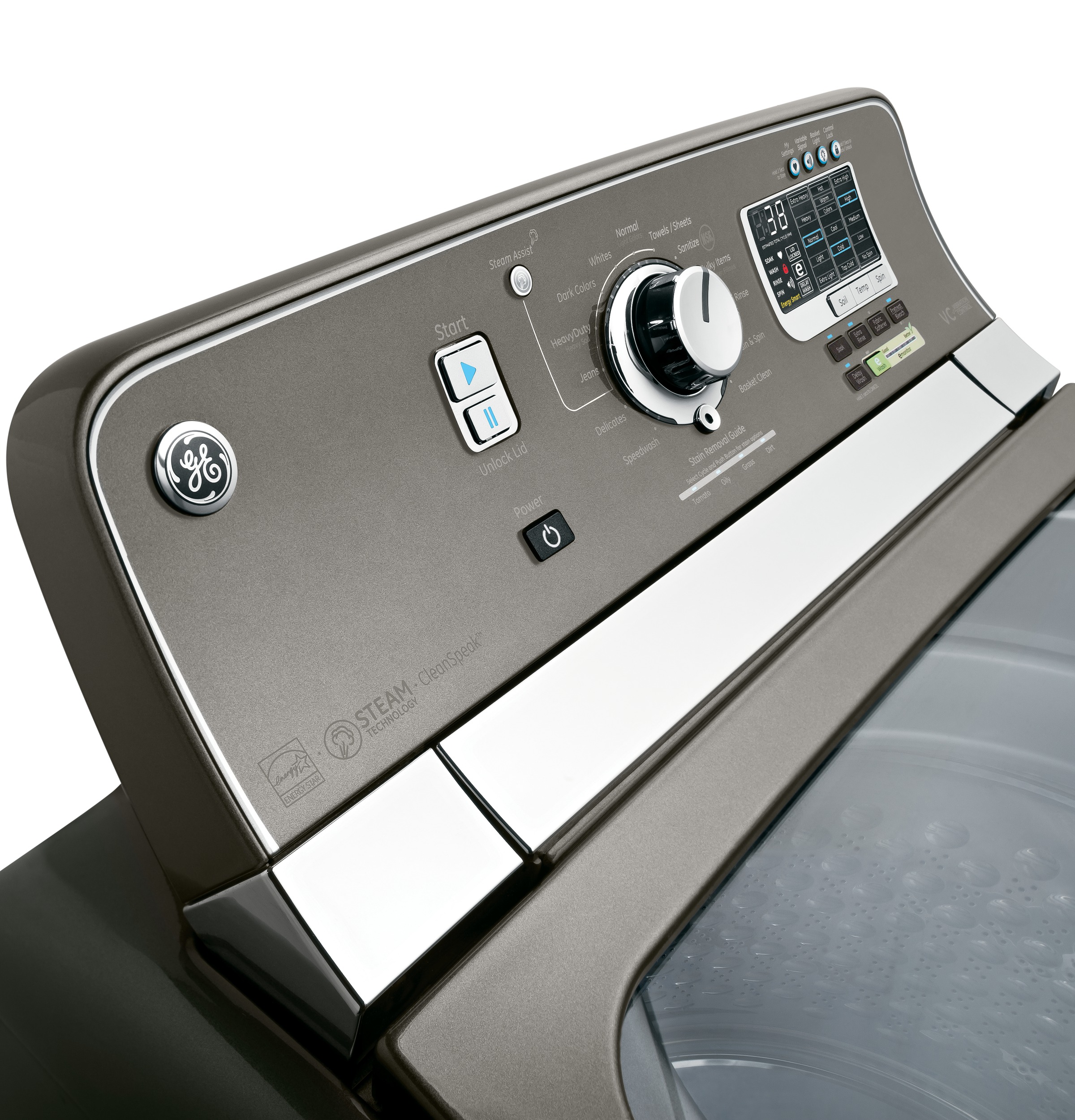 4.8 DOE cu. ft. capacity washer with stainless steel basket and steam GTWS8455DMC, product image 4 of 8