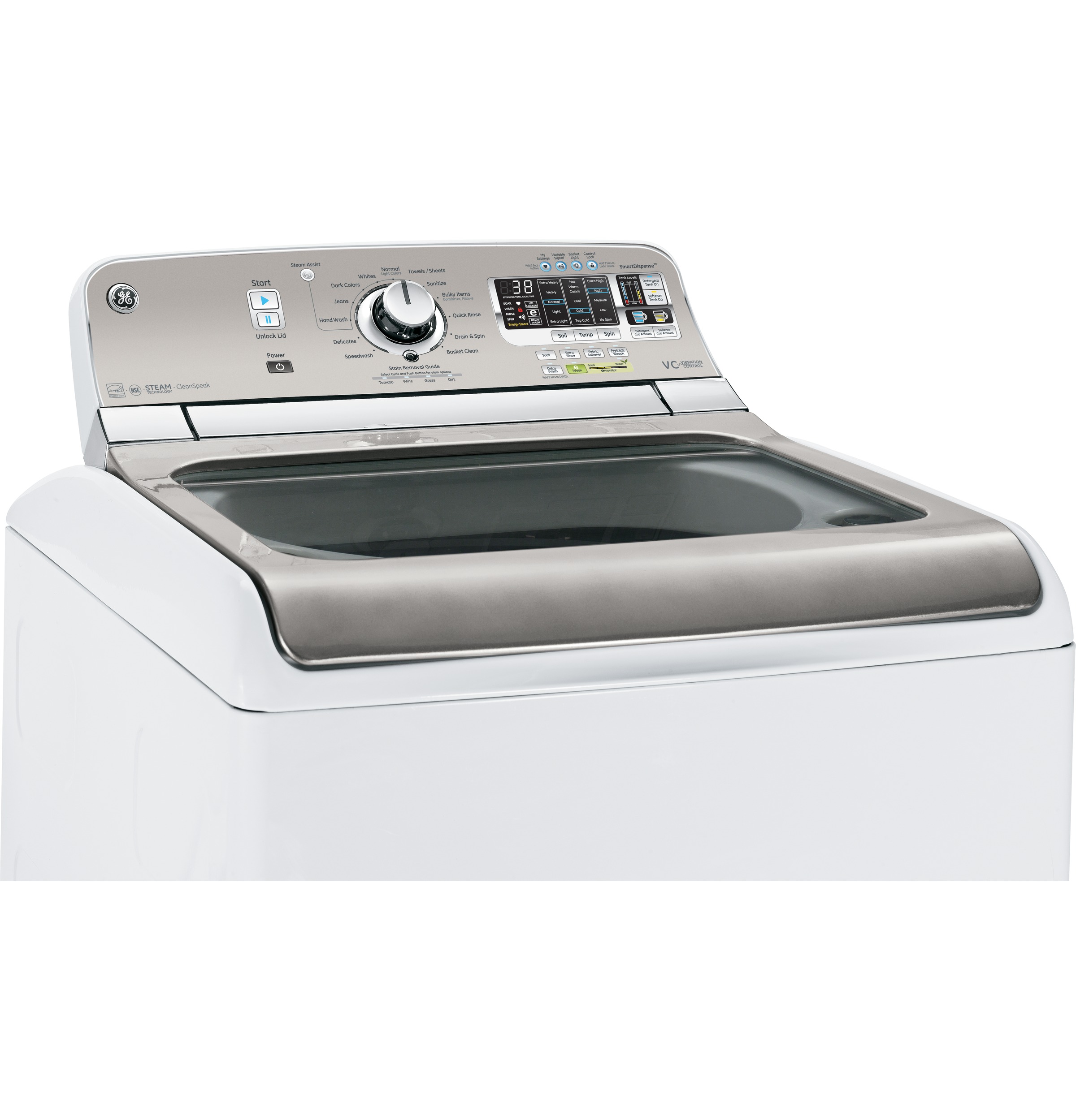 5.0 DOE cu. ft. capacity washer with stainless steel basket and steam GTWS8650DWS, product image 25 of 29