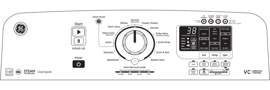 5.0 DOE cu. ft. capacity washer with stainless steel basket and steam GTWS8650DWS, product image 29 of 29