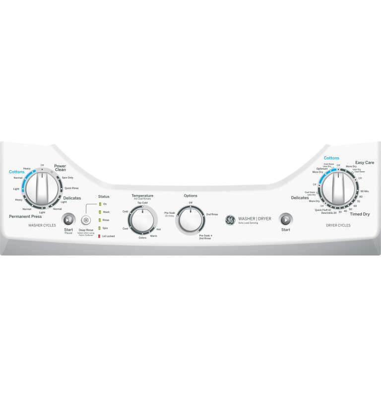 Unitized Spacemaker 2.0 DOE cu. ft. Washer and 4.4 cu. ft. Electric Dryer GUD24ESSJWW