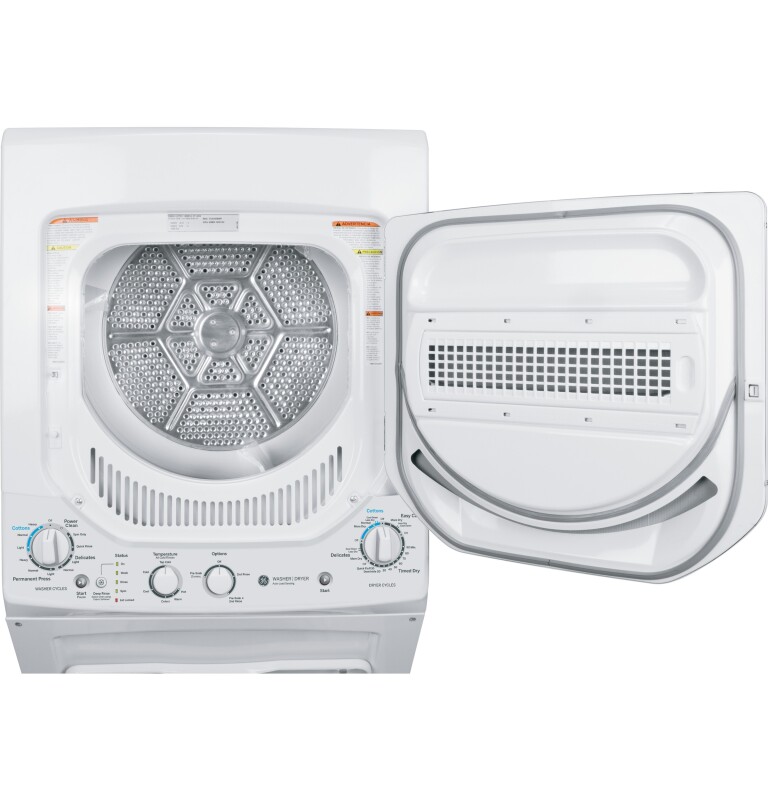 Unitized Spacemaker 2.0 DOE cu. ft. Washer and 4.4 cu. ft. Gas Dryer GUD24GSSJWW