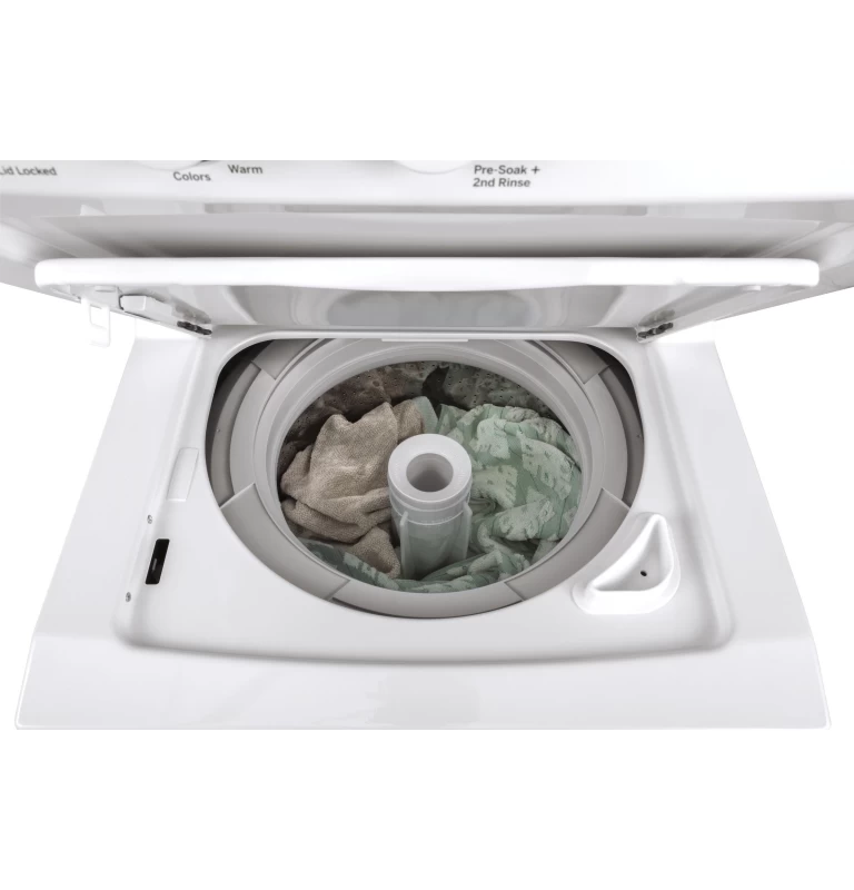 Unitized Spacemaker 2.3 cu. ft. Capacity Washer with Stainless Steel Basket and 4.4 cu. ft. Capacity Gas Dryer GUD24GSSMWW