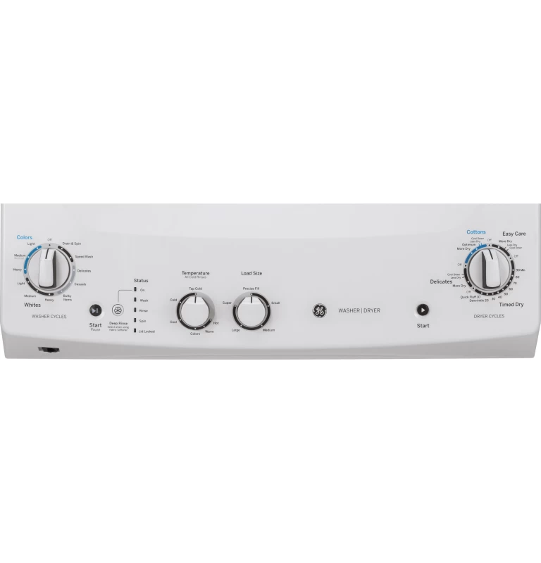 Laundry Center with Stainless Steel Basket and 5.9 cu. ft. Electric Dryer in White GUD27ESSMWW