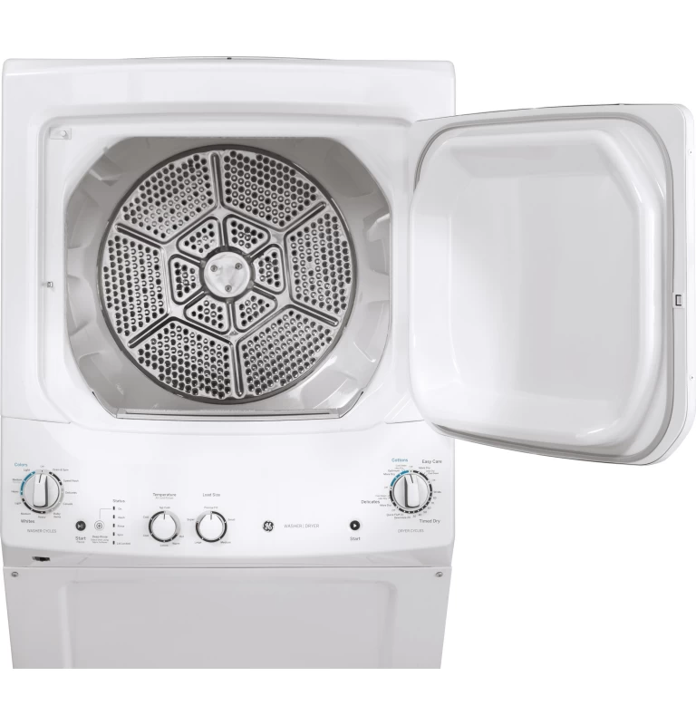 Unitized Spacemaker® Laundry Center with Stainless Steel Basket and 5.9 cu. ft. Gas Dryer in White GUD27GSSMWW