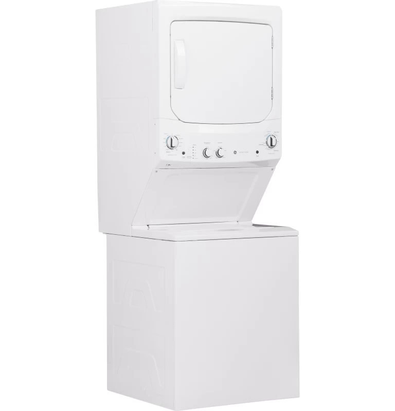 Unitized Spacemaker® Laundry Center with Stainless Steel Basket and 5.9 cu. ft. Gas Dryer in White GUD27GSSMWW