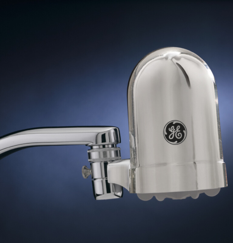 Chrome Faucet Mount Water Filtraton System GXFM04FBL