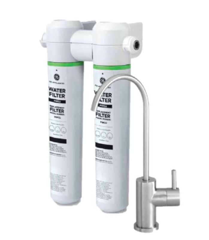 GE UNDER SINK DUAL STAGE WATER FILTRATION SYSTEM WITH FAUCET White GXK255TBN Picture 1