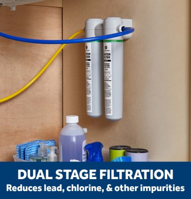 Under Sink Dual Stage Water Filtration System With Faucet GXK255TBN