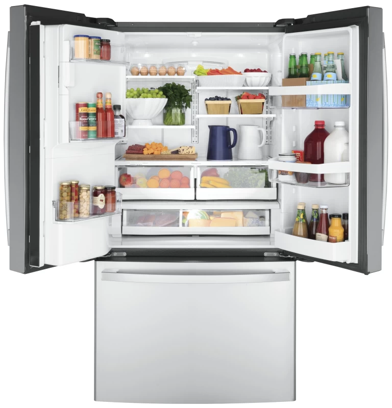 ENERGY STAR 22.1 Cu. Ft. Counter-Depth Fingerprint Resistant French-Door Refrigerator GYE22GYNFS
