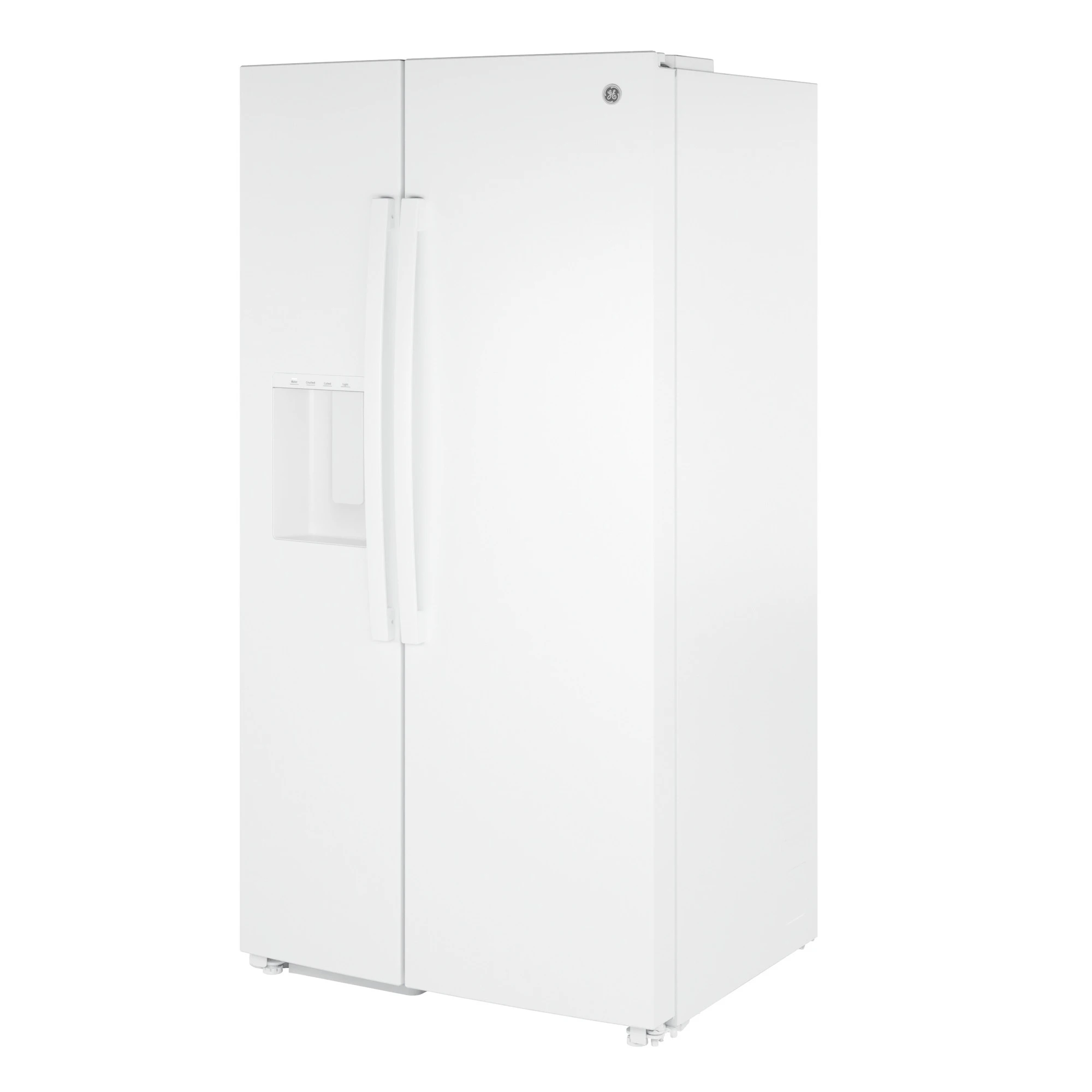 23.6 Cu. Ft. Counter-Depth Side-By-Side Refrigerator with Extra Tall Dispenser and In-Door Icemaker GZE24NGYWW
