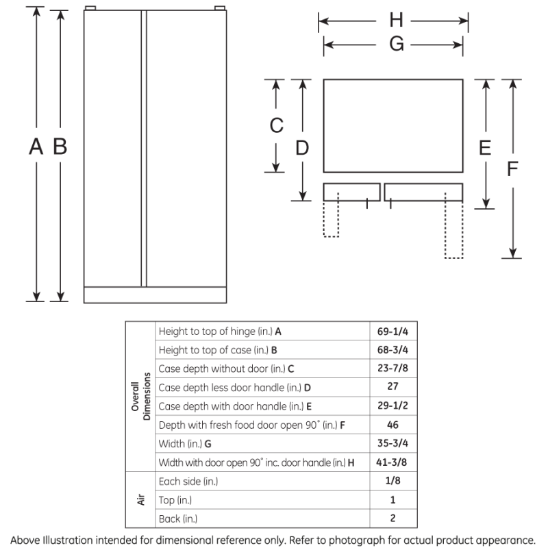 21.9 Cu. Ft. Counter-Depth Side-By-Side Refrigerator view 8