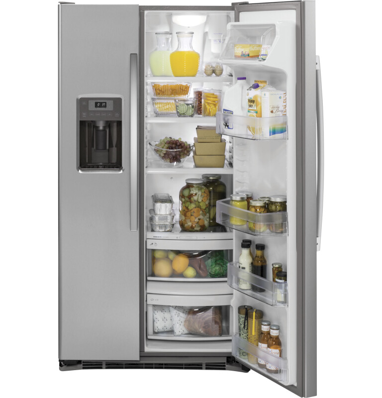 Ge® 21.9 Cu. Ft. Counter-depth Side-by-side Refrigerator GZS22DSJSS