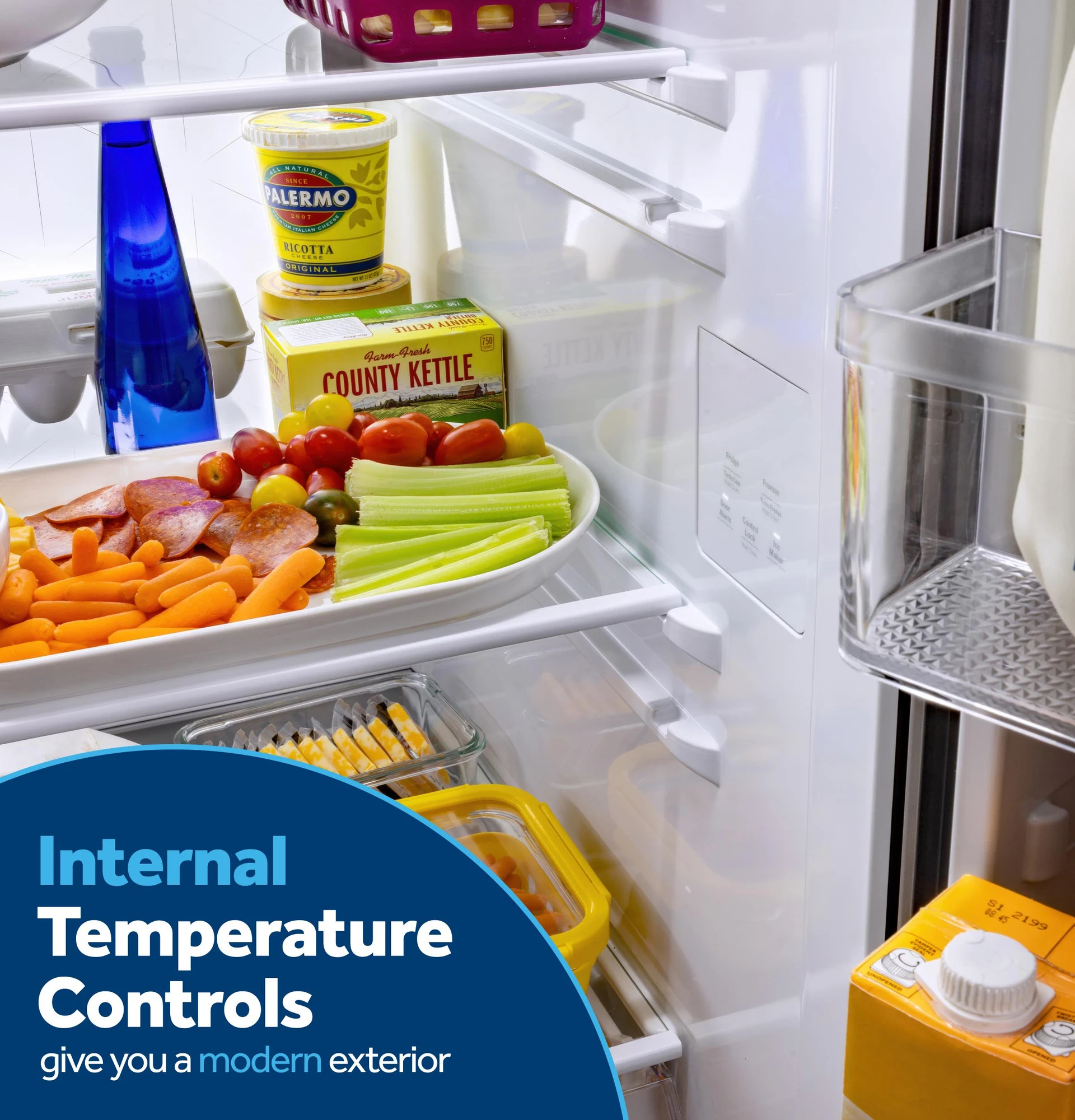 23.5 Cu. Ft. Counter-Depth Side-By-Side Refrigerator with LED Light Walls and Extra Tall Dispenser GZS24PYYFS