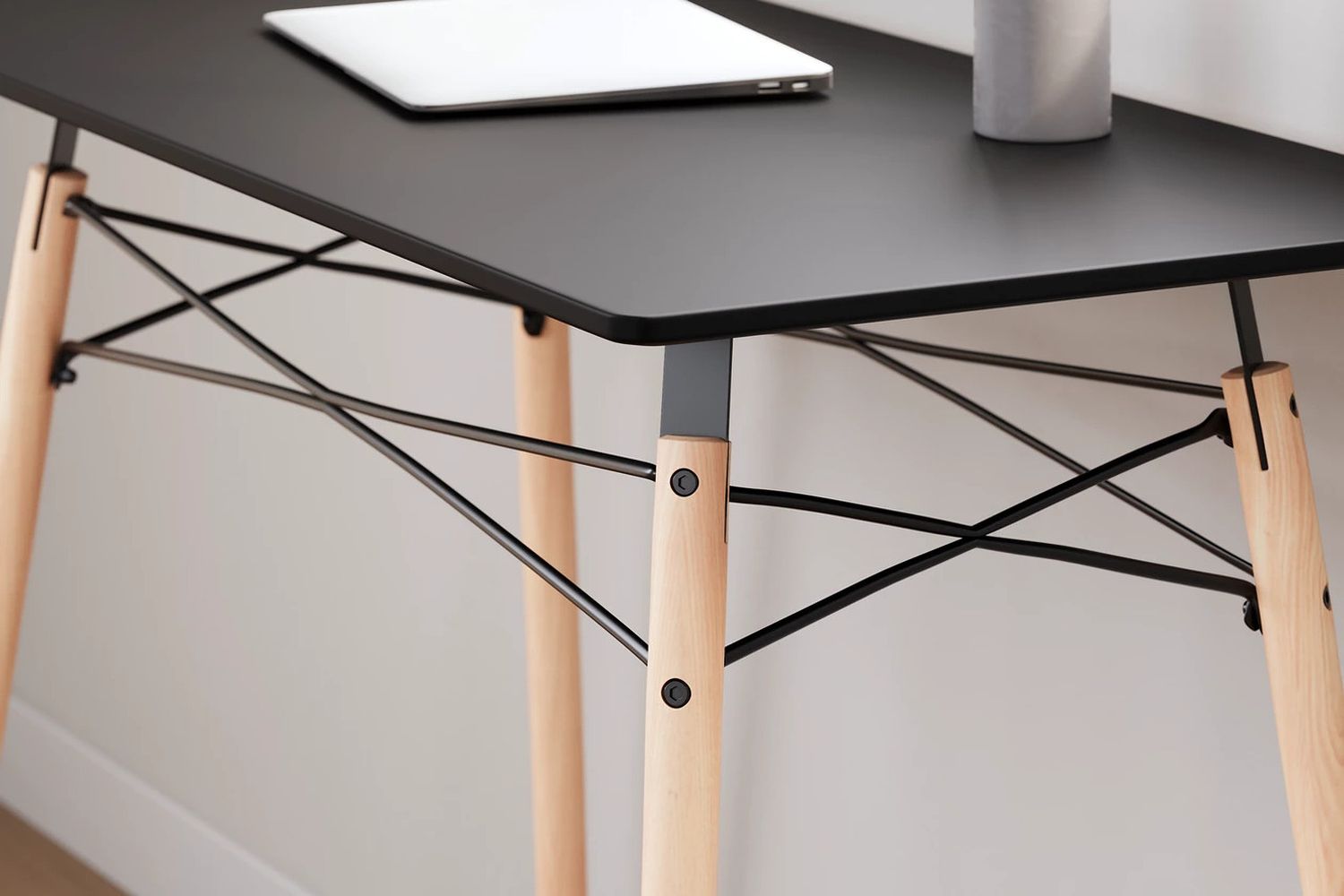 Jaspeni Black/Natural Home Office Desk H02010