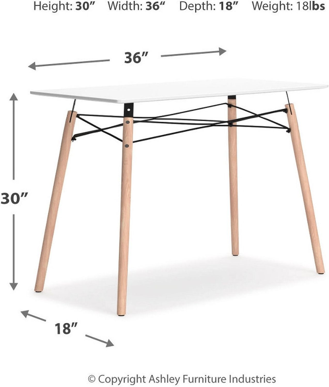 Jaspeni White/Natural Home Office Desk H020110