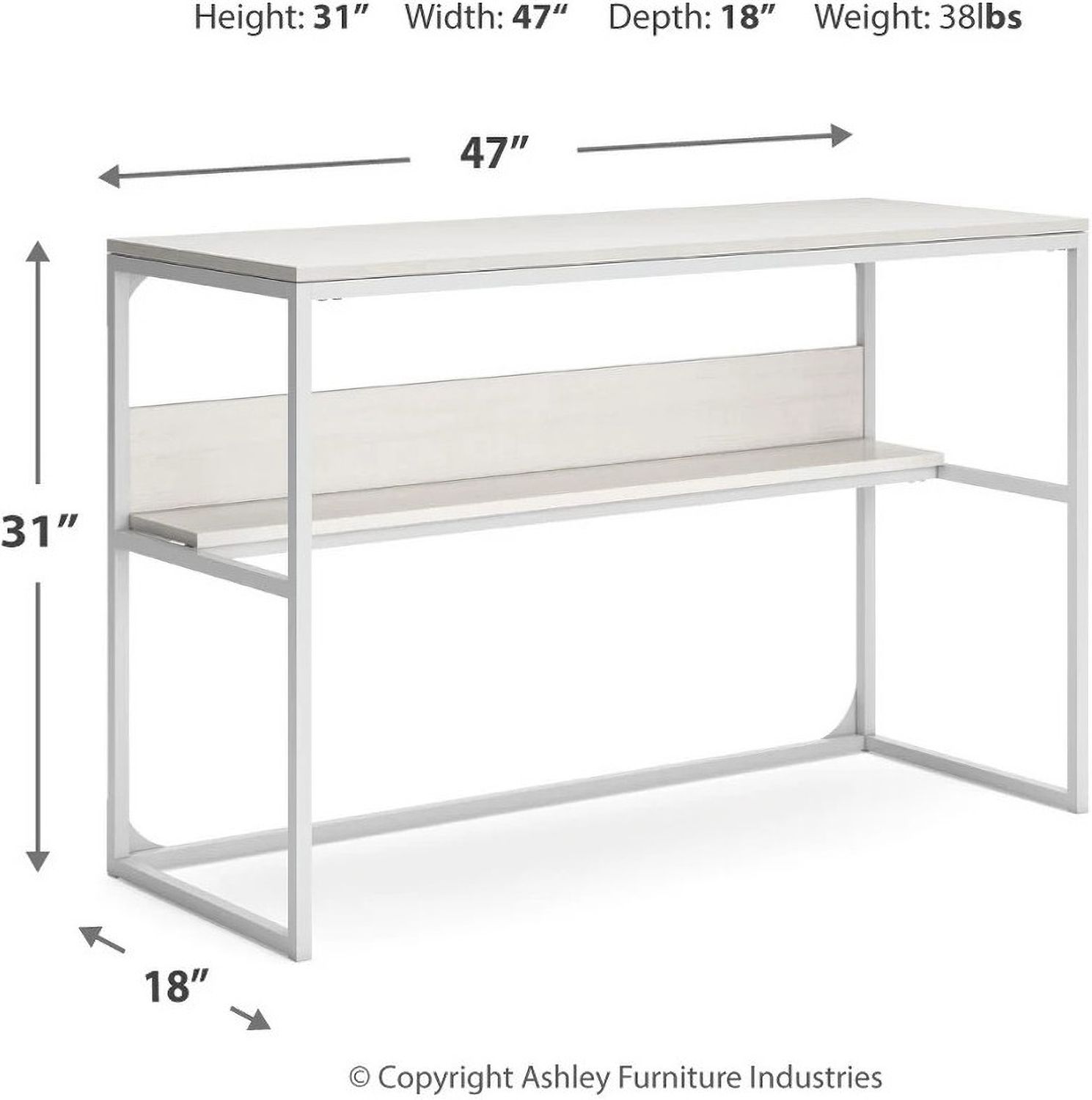 Deznee White 47 Inch Desk H16214
