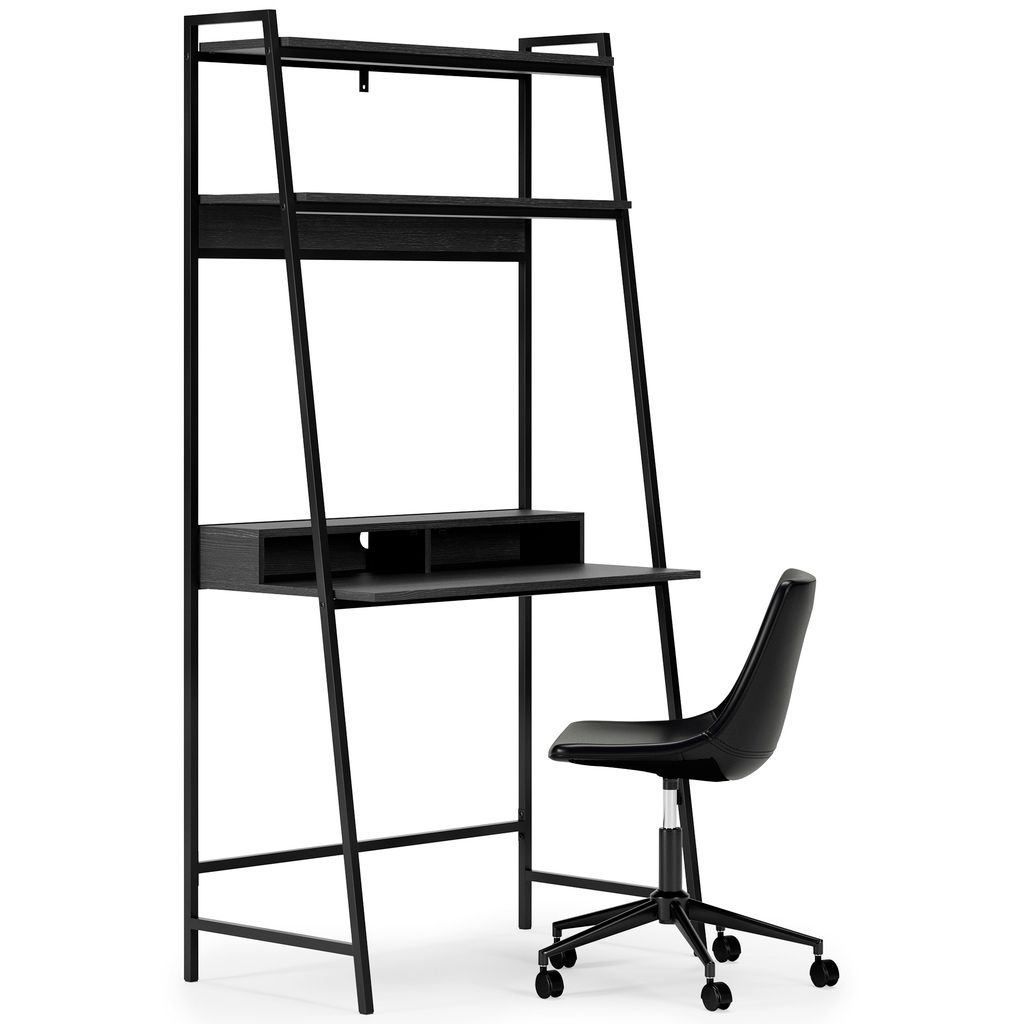 Yarlow Black Home Office Desk and Shelf H21527